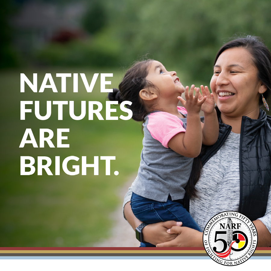 Image of a Native mother and young child with text that reads: